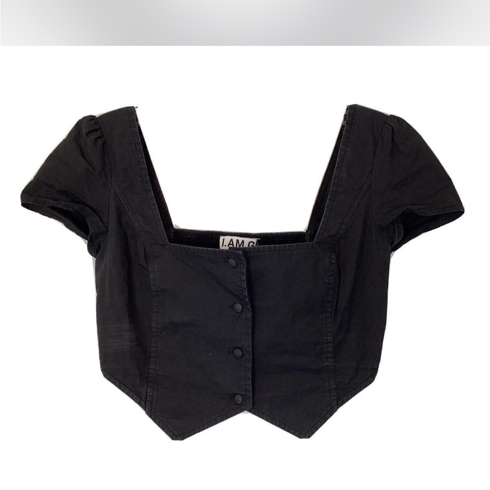 I.AM.GIA Corset Black Button-Up Blouse